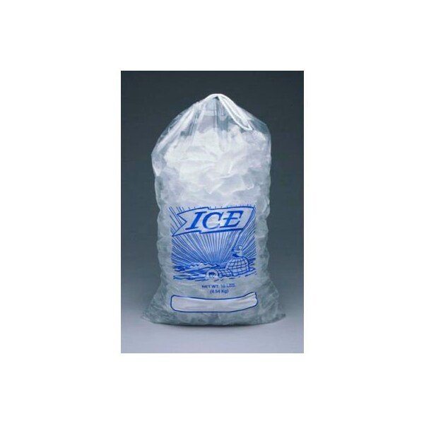 Lk Packaging Printed Drawstring Metallocene Ice Bags, 12"W x 19"L, 1.35 Mil, 500/Pack - H19PDS