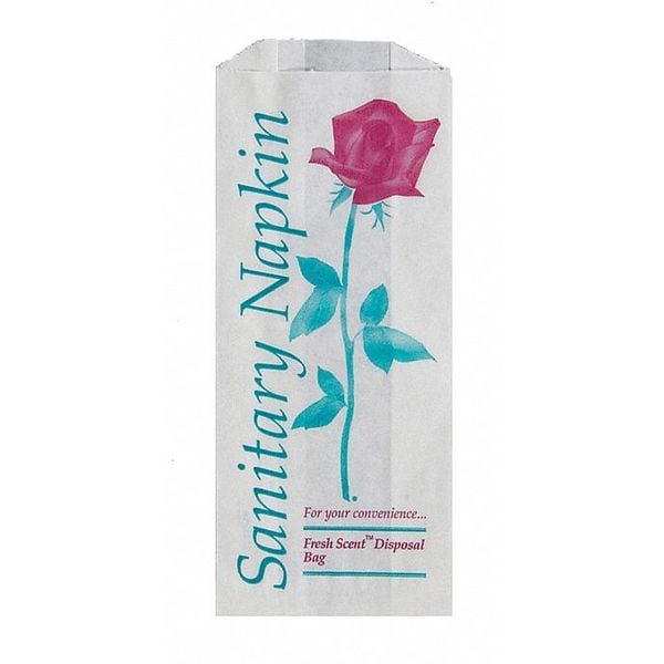 Crownhill White Napkin Disposal Bags, 4 x 2 x 9", PK 1000 - F-4054