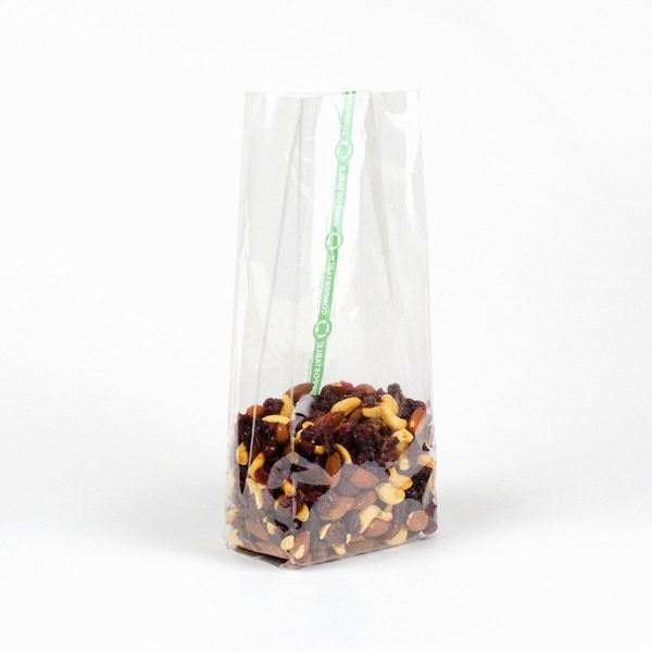Elevate Packaging 4 x 2.75 x 11 in. Compostable Gusseted Cellophane Bags, 100PK - GC2819