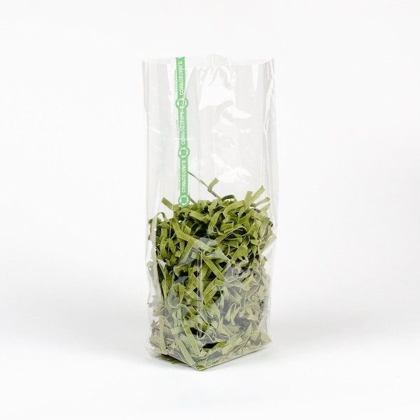 Elevate Packaging 4.5 x 3.25 x 13 in. Compostable Gusseted Cellophane Bags, 100PK - GC3122