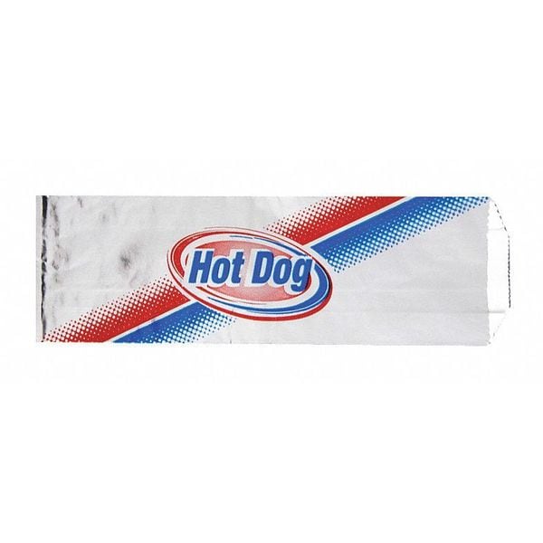 Value Brand Foil Printed Hot Dog Bags, 3 1/2 x 1 1/2 x 12", PK1000 - E-7140