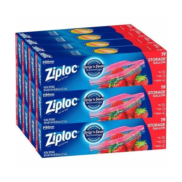 Sc Johnson BAG, STORAGE, GAL, ZIPLOC, 19, 12PK - SJN314467CT