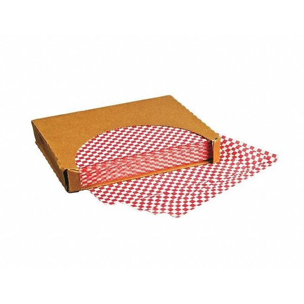 Crownhill Grease Resistant Paper Sheets, Red Checkered, 12 x 9", PK1000 - F-3754
