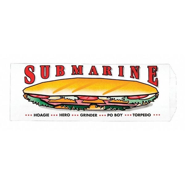 Value Brand White Sub Bags, 4 1/2 x 2 x 12", PK 1000 - E-7096