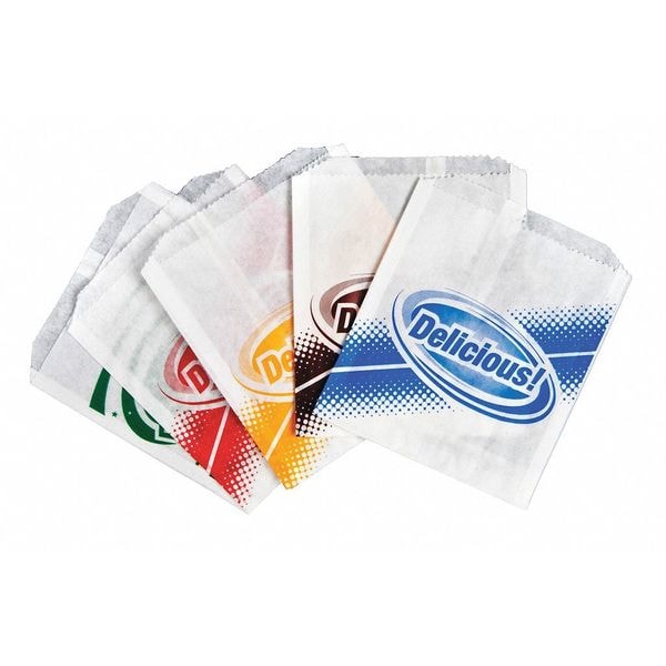 Value Brand Red Grease Proof Sandwich Bags, 6 x 3/4 x 6 1/2", PK1000 - E-7044