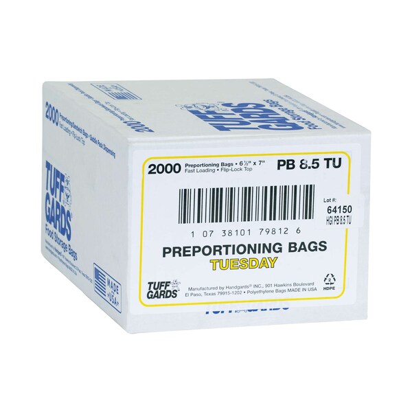 Tuffgards Tuff Gards 2M High Density Yellow Tuesday Preportioning Bag, PK2000 - 303679812