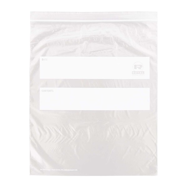 Amercareroyal Royal 13"x15.63" Two gal. Double Zipper Bag, PK100 - ZBG1315