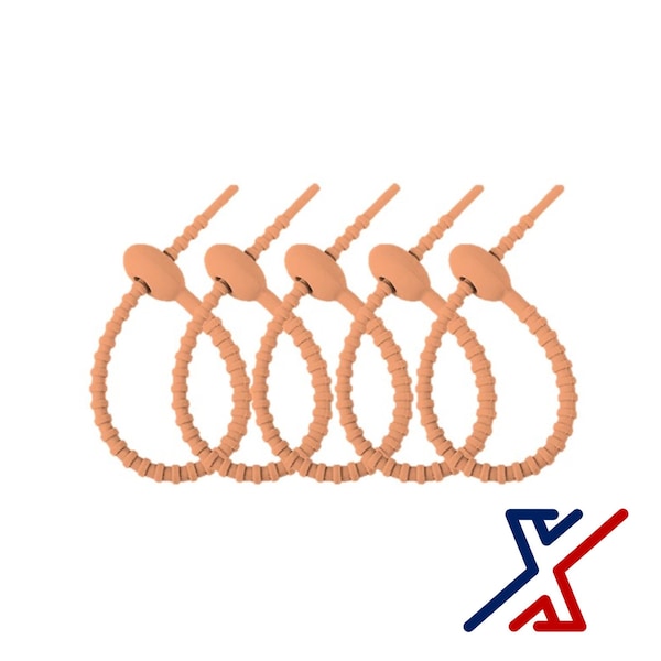 X1 Tools 4-1/4 Orange  Reusable Silicone Ties, FDA Food Grade 1 Tie by X1 Tools - X1E-CON-CAB-SIL-4030X1