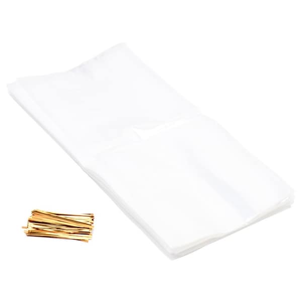 Blue Donuts Bread Bags with Ties Heavy Duty, Reusable, 100 Clear Bags and 100 Ties - BD3425364