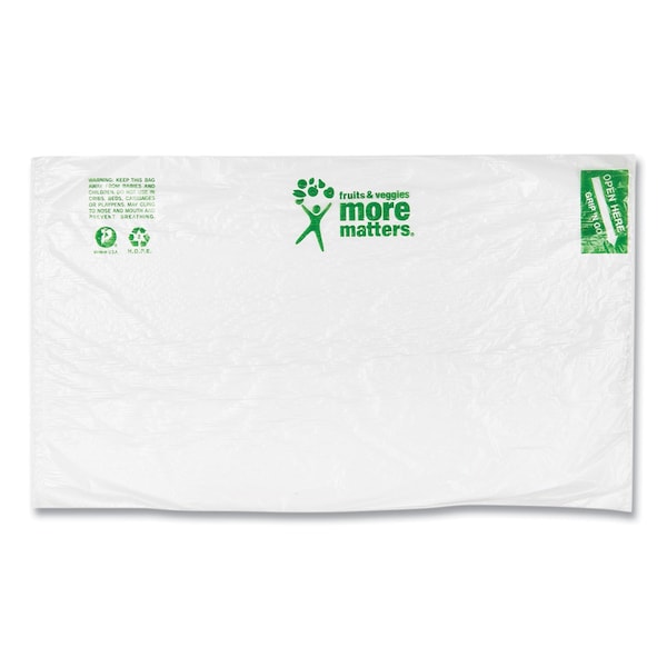 Inteplast Group Produce Bags, Fruits and Veggies - More Matters Labeling, 0.35 mil, 12" x 20", Clear, PK3500 - PHMORE20NS