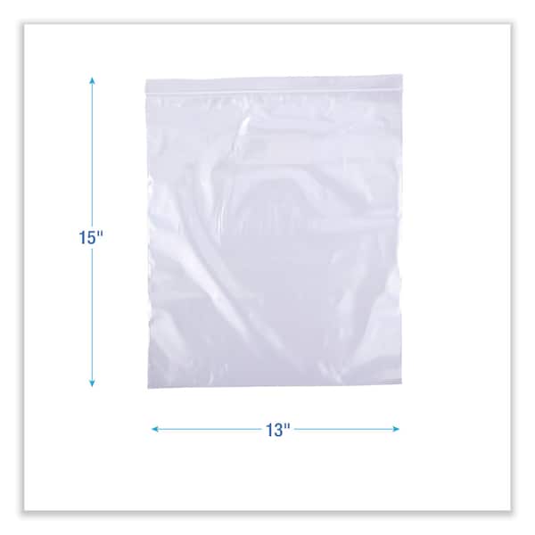 Boardwalk Reclosable Food Storage Bags, 2 gal, 1.75 mil, 13" x 15", Clear, PK100 - BWK2GALBAG