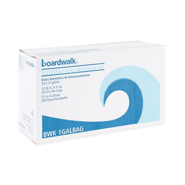 Boardwalk Reclosable Food Storage Bags, 1 gal, 1.75 mil, 10.5"x11", Clear, PK250 - BWK1GALBAG