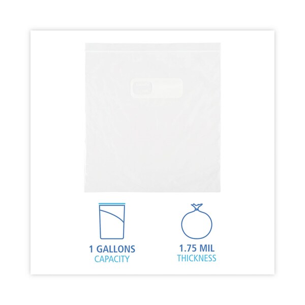 Boardwalk Reclosable Food Storage Bags, 1 gal, 1.75 mil, 10.5"x11", Clear, PK250 - BWK1GALBAG