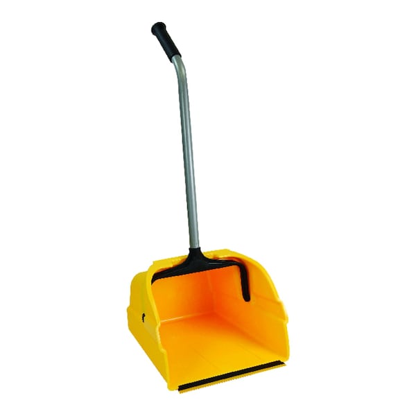 Qickie Professional Quickie Yellow Plastic Stand-Up Long Handled Dust Pan - 495