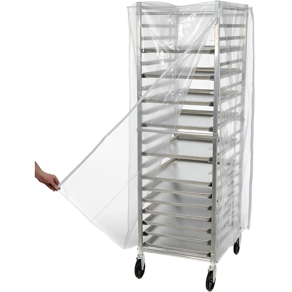 Winholt Equipment Winholt Bakery Rack Cover, Clear Plastic, 3 Zippers - SRC-58/3Z
