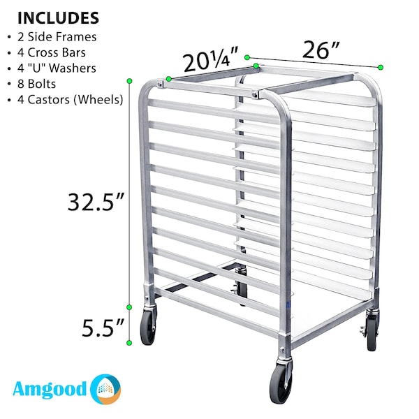 Amgood 10 Tier Bun Pan Rack Sheet Pan Rack with Wheels - AMG 10TIER-PANRACK