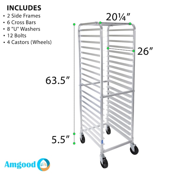 Amgood 20 Tier Bun Pan Rack Sheet Pan Rack with Wheels - AMG 20TIER-PANRACK