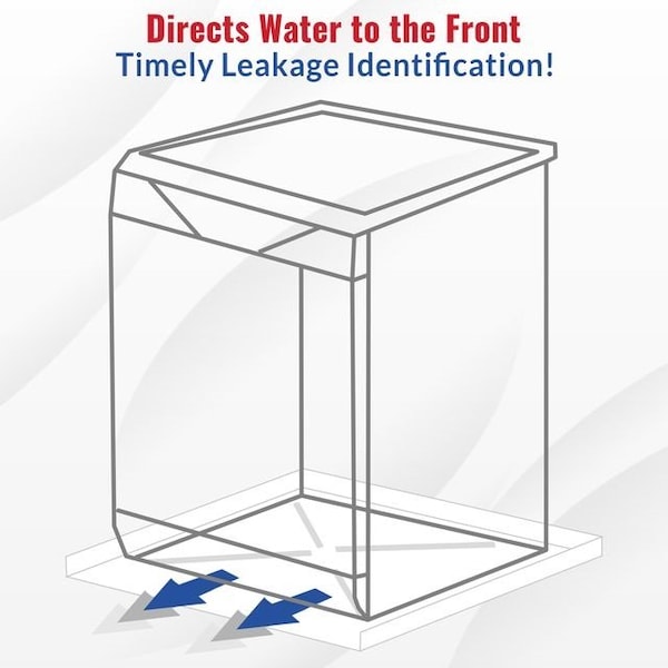 American Built Pro Dishwasher Drain Pan - Open-Ended Directs Wtr Upfront for Leak Detection  - 24 inch x 20.5 inch, Wht - DWP-1W