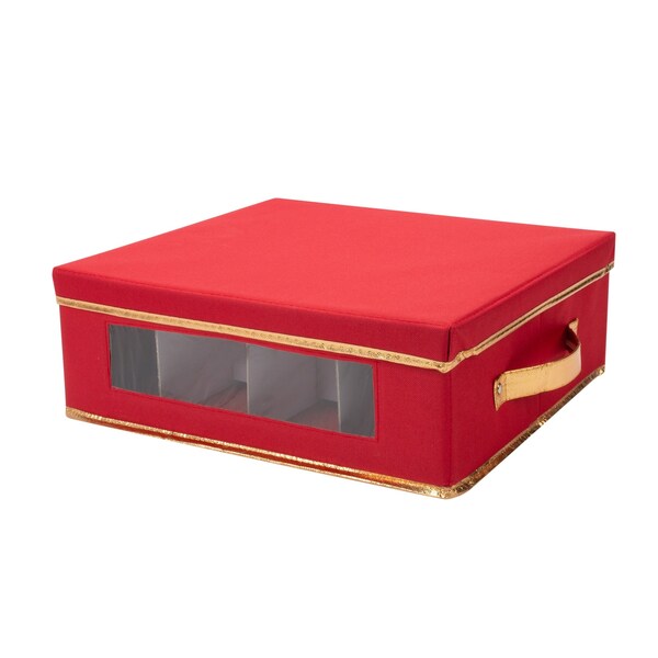Simplify China Mug & Cup Storage Box, 15-3/4 in L, 13-9/16 in W, 15-3/4 in H, Red, Polyester - 9066