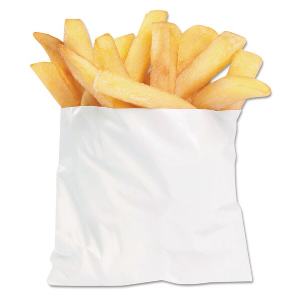 Bagcraft French Fry Bags, 4.5" x 2" x 3.5", White, PK2000 - 450003