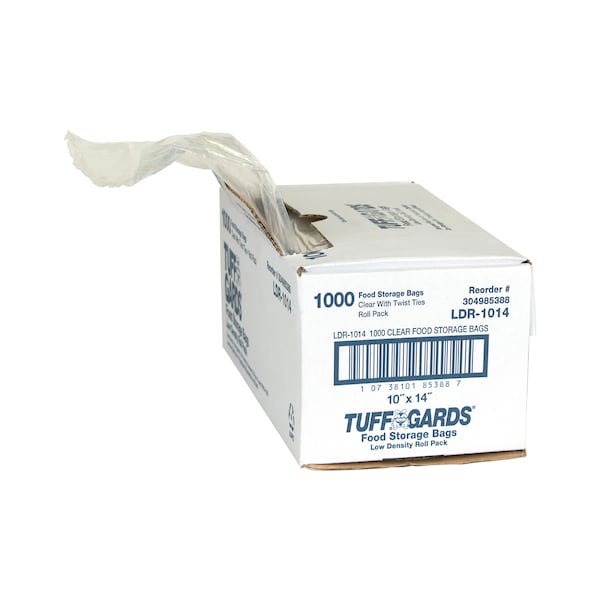Tuffgards Bag Low Density Roll Pack 10x14 Food Storage, PK1000 - 304985388