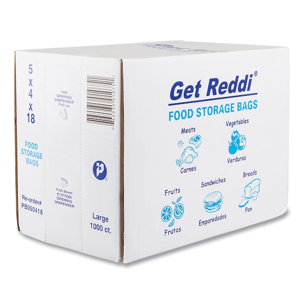 Inteplast Group Food Bags for Large Bread Loaves, 5" x 4.5" x 18", Clear, PK1000 - PB050418