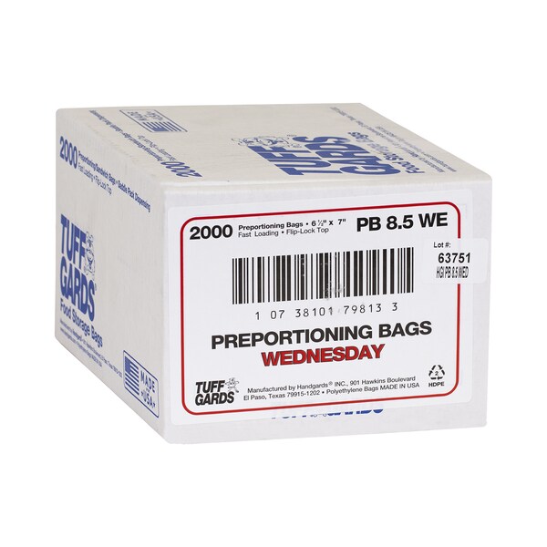 Tuffgards Tuff Gards 2M High Density Red Wednesday Preportioning Bag, PK2000 - 303679813