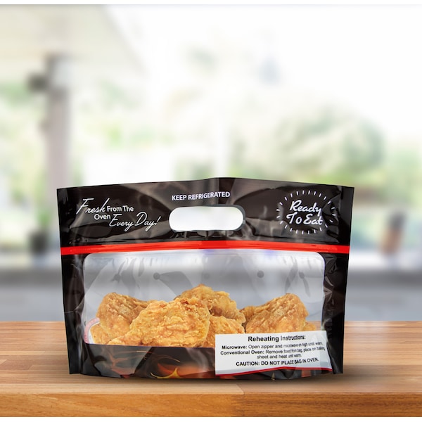 Fantapak Laminated Hot Food Pouch, 2.75 mi, PK500 - ZIPHOTFOODSM