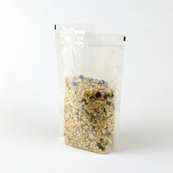 Elevate Packaging 12oz Transparent Compostable Stand Up Pouch, 100PK - HC0121
