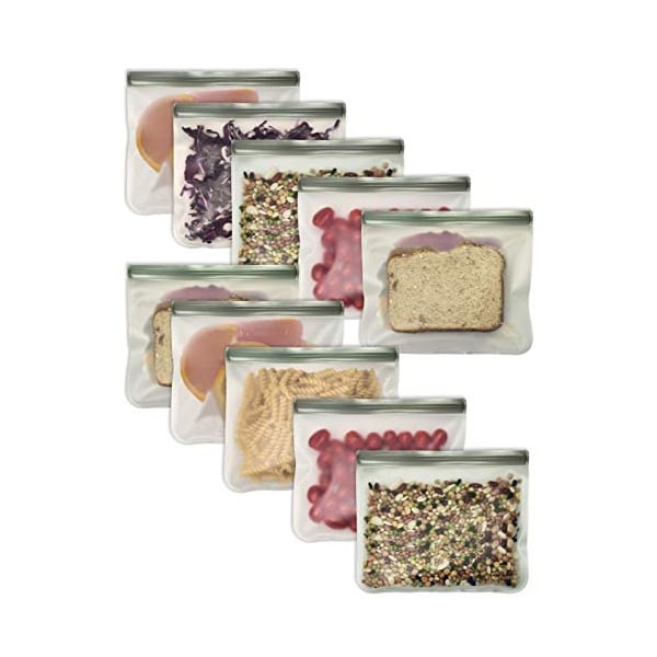 Better Kitchen Products Reusable Sandwich Food Bags, Double Zip Lock Closure, 10PK - 97260