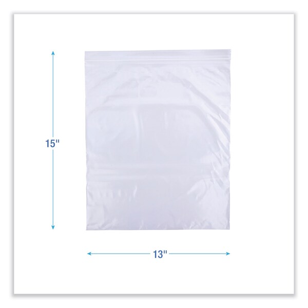 Boardwalk Reclosable Food Storage Bags, 2 gal, 2.7 mil, 13" x 15", Clear, PK100 - BWK2GALFZRBAG