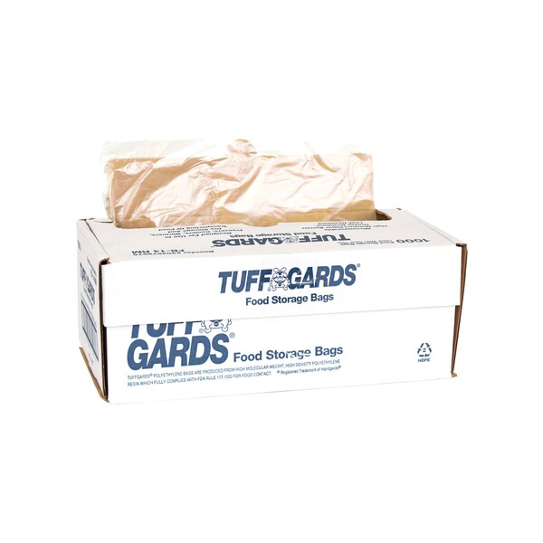 Tuffgards Food Storage Tie Closure Clear 10"x14" Freezer Storage Bag, PK1000 - 303679975