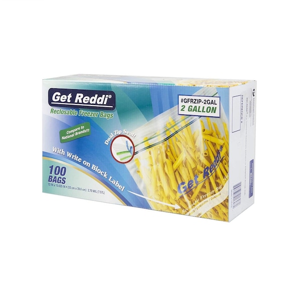 Ibs Double Zip Reclosable Gallon Bag 10.56 in. X 11 in. LDPE Clear, 250PK - GRZIP-GAL