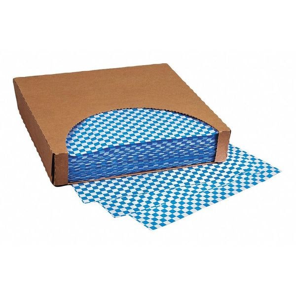 Crownhill Grease Resistant Paper Sheets, Blue Checkered, 12 x 12", PK1000 - F-3723