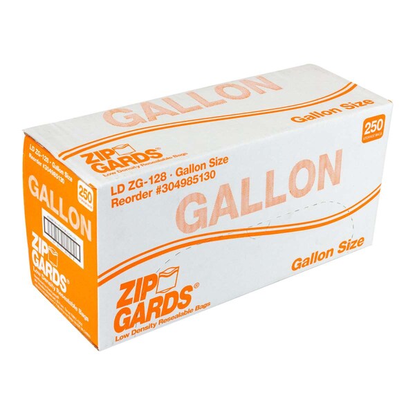 Zipgards Zipgards Low Density Recloseable 10.5"x10.5" Clear gal. Bag, PK250 - 304985130