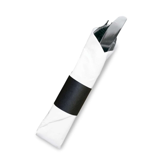 Amercareroyal Royal Black Napkin Band, PK20000 - RNB20MBK