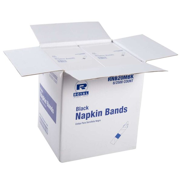 Amercareroyal Royal Black Napkin Band, PK20000 - RNB20MBK
