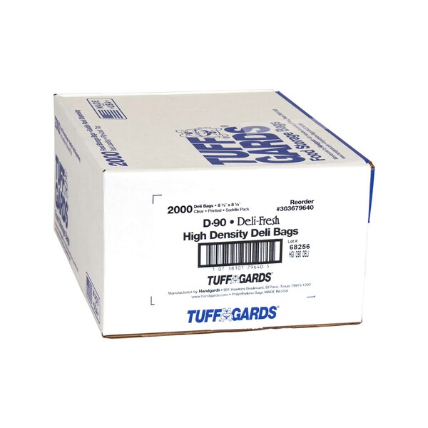 Tuffgards 8.5"x8.5" Printed Deli Fresh High Density Saddle Deli Bag, PK2000 - 303679640