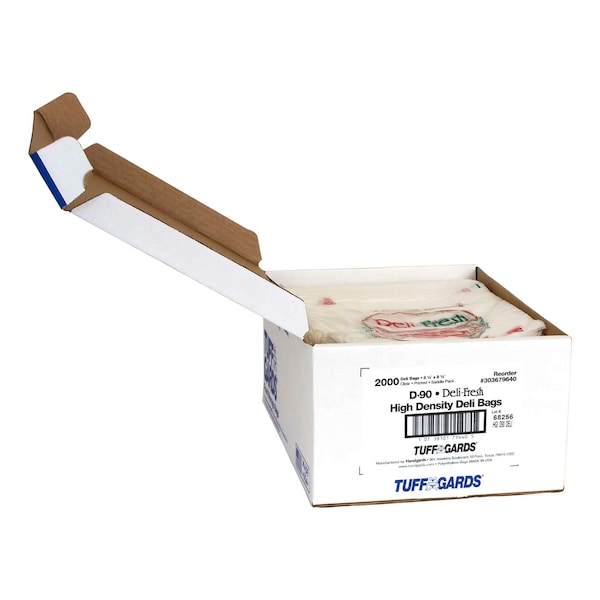 Tuffgards 8.5"x8.5" Printed Deli Fresh High Density Saddle Deli Bag, PK2000 - 303679640