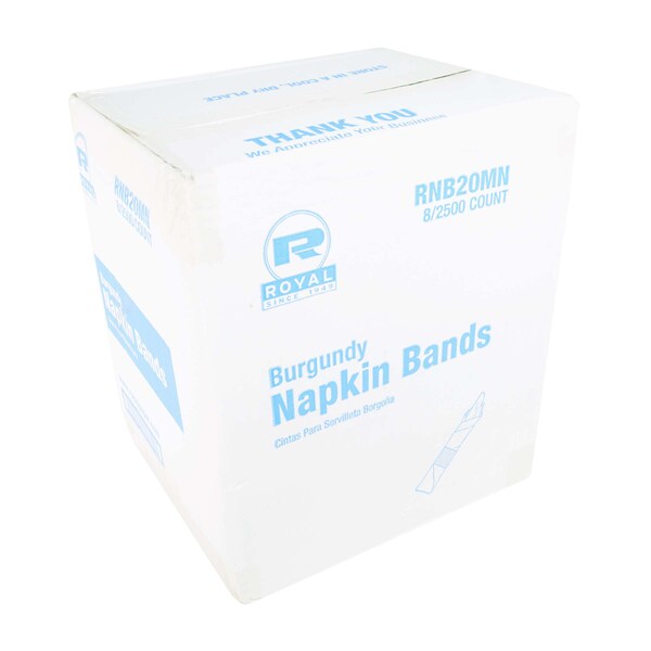 Amercareroyal Royal Burgundy Napkin Band, PK20000 - RNB20MN