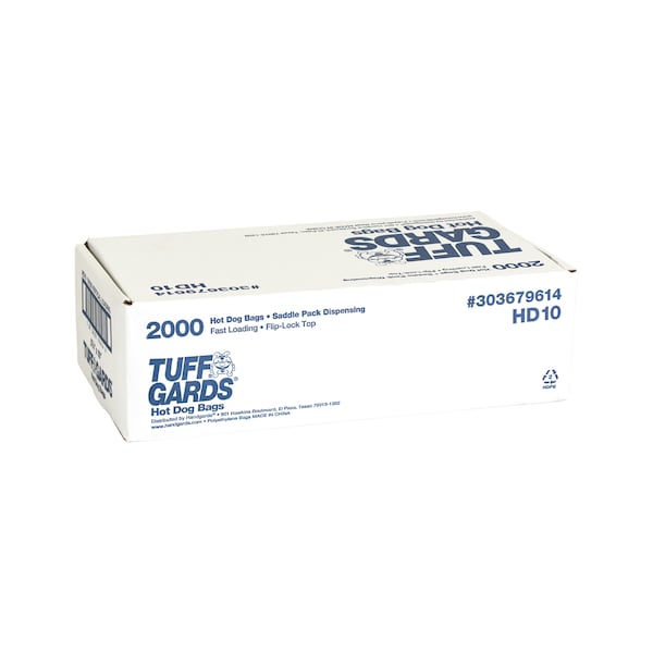 Tuffgards Handgards Tuffgards High Density Saddle Hot Dog Bag, PK2000 - 303679614