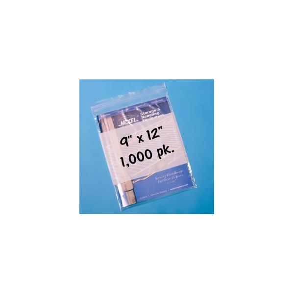 Rd Plastics Co Reclosable Poly Bags W/ Write On Label, 9"W x 12"L, 2 Mil, Clear, 1000/Pack - B24
