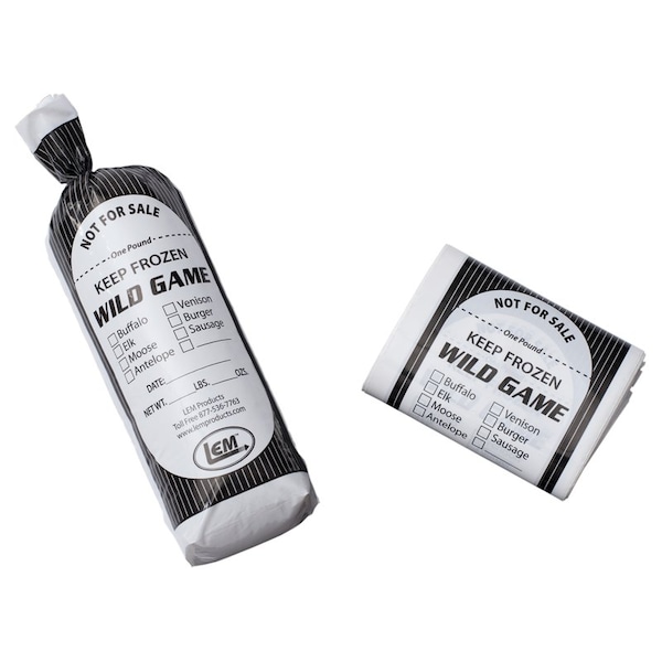 Lem LEM 1 lb Black/White Wild Game Freezer Bags 1 pk - W040