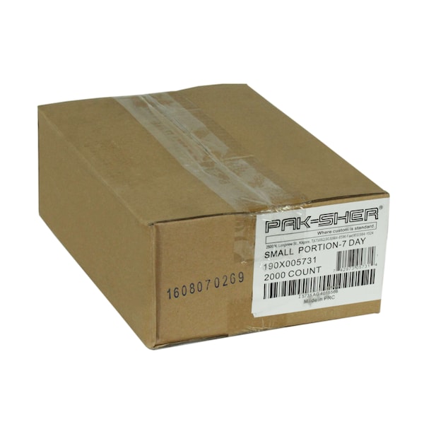 Pak-Sher Pak-Sher 7 Day Small Portion Food Storage Bag, PK2000 - 5731