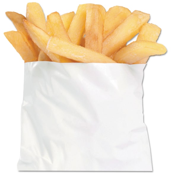 Bagcraft French Fry Bags, 0.25 in., 4.5 in. x 4.5 in., White, 2000PK - BGC 450006