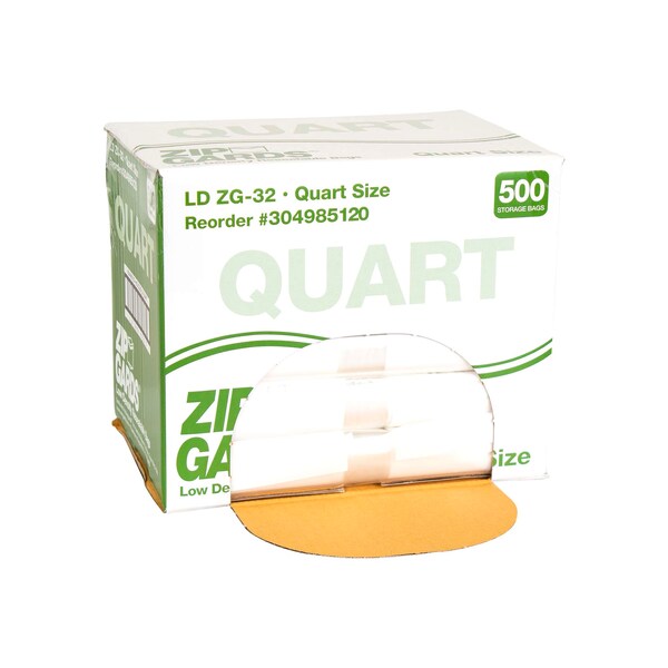 Zipgards Zipgards Low Density Recloseable 7"x8" qt. Storage Bag, PK500 - 304985120