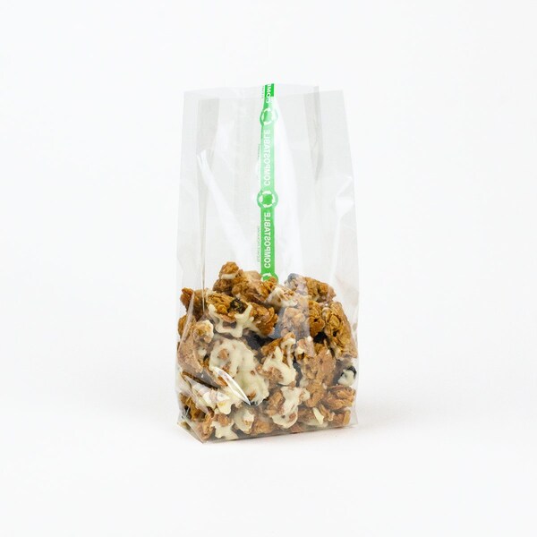 Elevate Packaging 4 x 2 x 9 in. Compostable Gusseted Cellophane Bags, 100PK - GC0049