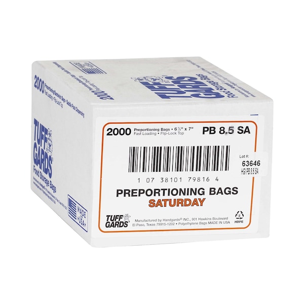 Tuffgards Tuff Gards 2M High Density Orange Saturday Preportioning Bag, PK2000 - 303679816