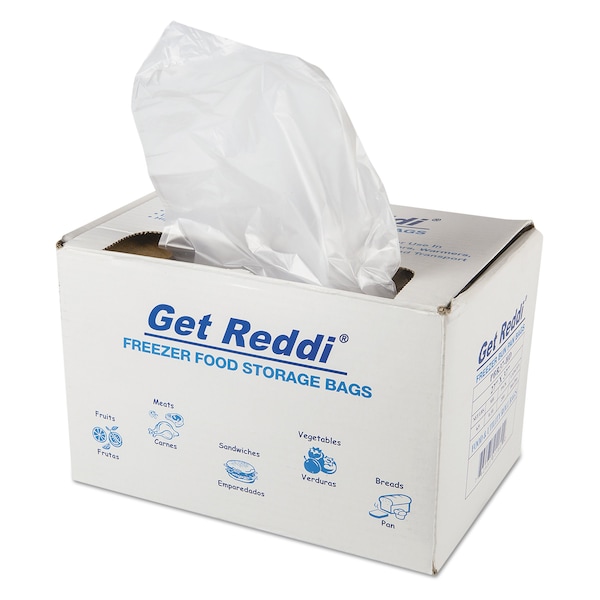 Inteplast Group Get Reddi Freezer Food Storage Bags, 0.5 mil, 27"x37", Natural, PK200 - PBR37-HD