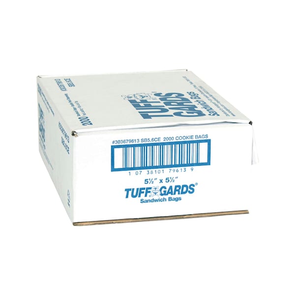 Tuffgards 5.5"x5.5" High Density Clear Saddle Printed Cookie Bag, PK2000 - 303679613